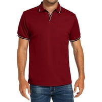 Мъже мода комфорт мек разхлабена външна спортна ревера солиден цвят поло ризи поло ризи тениска с къс ръкав мъжки меки дневни