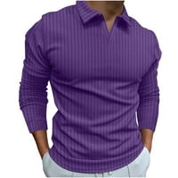 Gathrrgyp мъжки разчистване на ризи с дълги ръкави, мъже ежедневни солидни пуловери с висок еластичен блуза с дълъг ръкав