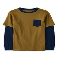 Тениската на детското място за момчета с термични закачалки с дълги ръкави, размери XS-XXL