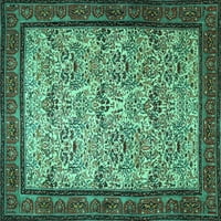 Ahgly Company Indoor Square Persian Turquoise Blue Traditional Area Cugs, 5 'квадрат