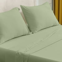 Модерен спален комплект от микрофибърен лист-90гр с управление на влагата и антимикробен Кинг дим зелен 15-ТКХ