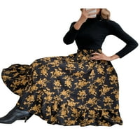 Canrulo дамска рокля рокля леопардов печат с висока талия купон тюл туту а-лайн пола по пола черно l