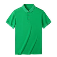 Fesfesfes къса ръкав риза за мъже лято меки копчета с къси ръкави твърди цветни блуза тениска върхове за продажба клирънс