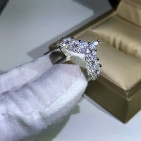 Baocc Accessories Fashion Women 'Full Diamond Bow Ring годежен пръстен Бижута Подаръци пръстени сребро 11