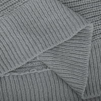 Женски ръкав кръгла шия плетен риза комфорт пуловер сив размер l