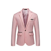 Loyisvidion мъже Англия твърд цвят висококачествен ежедневен единичен костюм розов XXL