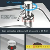 Asdomo Sink Saup Dispenser Вграден дизайн силиконов удължителен метален метал под палуба многофункционално с глава от неръждаема