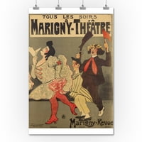 Marigny - Театър - Марини - Рев винтидж плакат Франция С