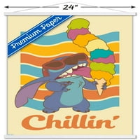 Disney Lilo и Stitch - Плакат за стена на чилин с дървена магнитна рамка, 22.375 34