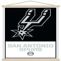 Сан Антонио Спърс - Плакат за стена с лого с магнитна рамка, 22.375 34