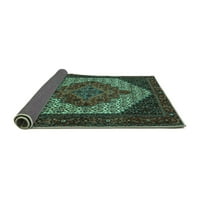 Ahgly Company Indoor Round Персийски тюркоазени сини традиционни килими, 6 'кръг