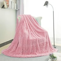 Уникални Сделки Шаги Фау Кожа Декоративно Одеяло Розово Хвърляне