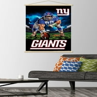 New York Giants - Стенски плакат за позиция на точката с дървена магнитна рамка, 22.375 34