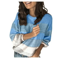 Пуловери за жени цветен блок ивици