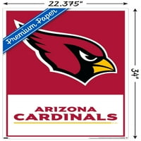 Аризона Кардинали - плакат за стена на лого, 22.375 34