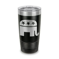 Републиканско лого Tumbler Oz - лазерен гравиран W Clear Lid - неръждаема стомана - вакуумна изолирана - двойна стена - чаша за