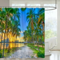 Остров плаж на открито душ завеса кокосови хавайски пейзаж тропически океан естествен пейзаж висящи завеси за баня декор