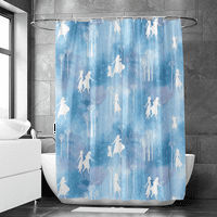 Fnyko Замразени душ завеси за завеси карикатура отпечатана декорация за домашна завеса с громтове и куки плат водоустойчиви завеси